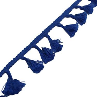 Imagem de (Gem Blue) - Yalulu 5 Yards Colourful Cotton Tassel Fringe Lace Trim Ribbons Sewing Cloth DIY Crafts Sewing Curtains Clothes Craft Accessories (Gem Blue)
