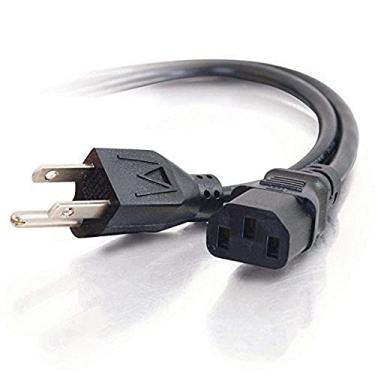 Imagem de C2G Cabo de alimentação, cabo de alimentação de substituição, conector de 3 pinos, cabo de alimentação universal, 5-15P a C13, 18 AWG, preto, 6 pés (1,82 metros), cabos para ir 03133