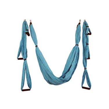 Imagem de Bestgift – Ferramenta de inversão de rede aérea para ioga, balanço voador para academia, casa, fitness, azul celeste, 250 x 150 cm