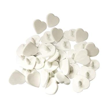 Imagem de Botão de Pressão de Coração Ritas 10mm 50 Botões (Coração 10mm, Branco)