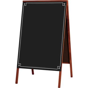 Imagem de Cavalete de Calçada Negro Decorado 1, 70cm X 50cm, Mad. Pinus Mogno - Souza & Cia (Ref: 2122)