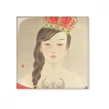 Imagem de Beleza Coroa Real Aquarela Chinesa Azulejo de Cerâmica Brilhante Decalque Pedra Adorna de Tijolos Vitrificados