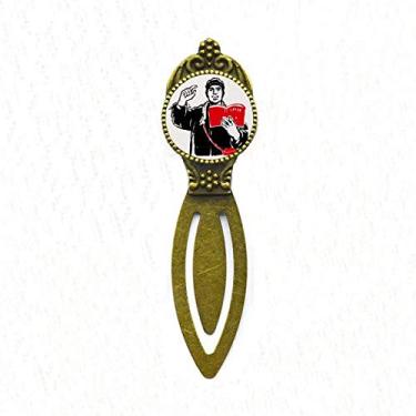 Imagem de Mochila de livro vermelho chapéu estudo China marcador de livro vermelho retrô etiqueta página marcador