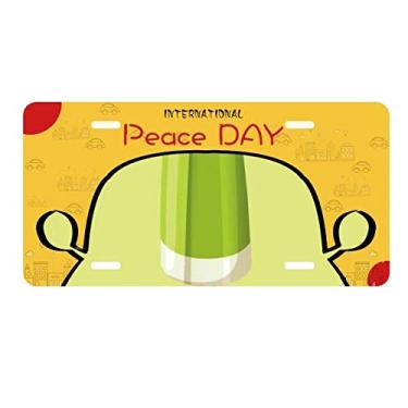 Imagem de DIYthinker Placa de licença Green Mung picolé doce sorvete placa de carro decoração Dia da Paz