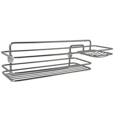 Imagem de Suporte Para Shampoo E Sabonete De Parede Em Aço Cromado