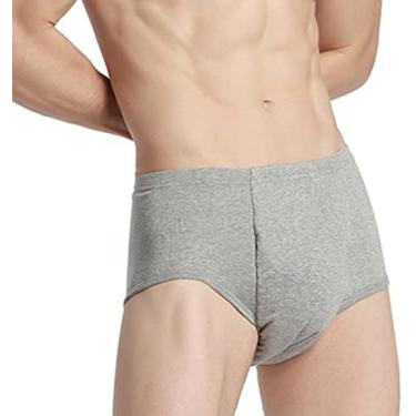 Imagem de 2 Cuecas Masculinas Para Incontinência – Fraldas Reutilizáveis ​​para Adultos Cuecas De Pano Para Pacientes Idosos, Fralda Lavável À Prova De Vazamento Para Deficientes,Cinza,XL,Pleasant63