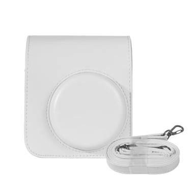 Imagem de CIADAZ Capa protetora para câmera instantânea Bolsa de armazenamento de couro PU com alça de ombro removível e ajustável para Fujifilm instax mini 12