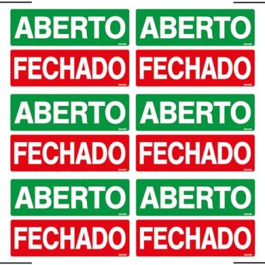 Imagem de Combo 6 Placas De Sinalização Aberto/Fechado 30x10 Ekomunike - P-30 F9e