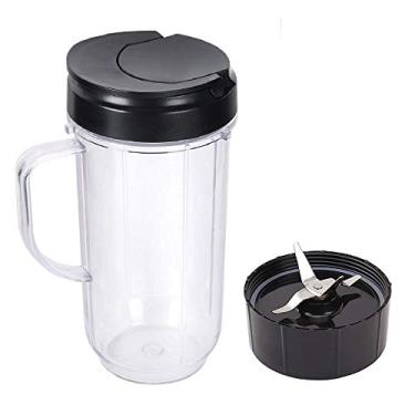 Imagem de Joystar Caneca com alça Smoothie 650 ml Copo de substituição com lâmina e tampa flip compatível com o liquidificador mágico original MB 1001/MB 1001B/MBR-1701 /MBR-1702 /MBR-1101 /MB-BX1770-02/MBR-0301