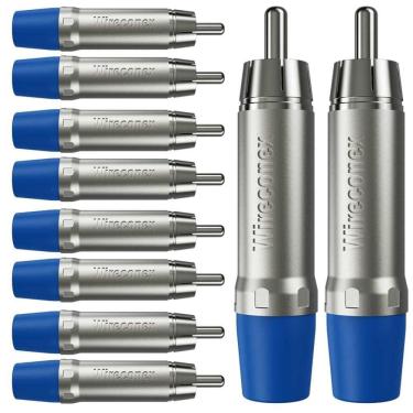 Imagem de Plug Rca Macho Nickel Plt Wc 1212 Ml Bl Ni Azul Wireconex 10 Unidades [F108]