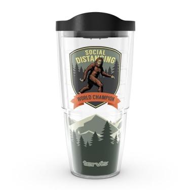 Imagem de Tervis Copo térmico de parede dupla Social Distancing Yeti Made in USA mantém as bebidas frias e quentes, 680 g, transparente