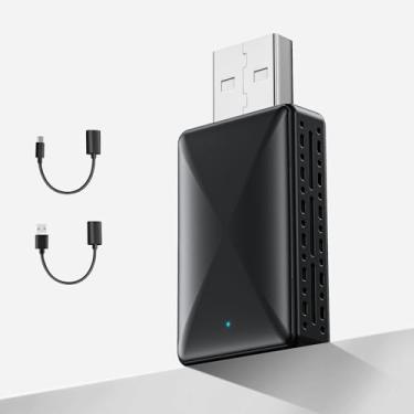 Imagem de VCARLINKPLAY Adaptador Carplay sem fio 2 em 1, Plug & Play, ligação mágica Carplay, conexão rápida estável, converte com fio de fábrica para carplay sem fio Dongle/Android adaptador automático para