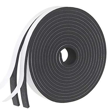 Imagem de Fita de vedação de porta de decapagem climática para portas e janelas, 0,5 cm x 3,5 cm x 2 rolos de fita isolante de espuma autoadesiva, à prova de som, faixa de clima, resfriamento de tubos, tira de
