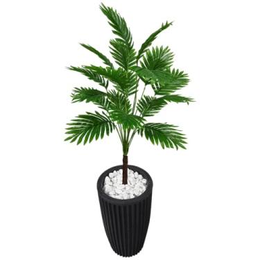Imagem de Planta Artificial Coqueiro Vaso 3D Polietileno Decoração (Coluna Preto)