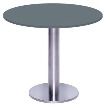 Imagem de Mesa Beta Big Inox 75 cm (Alt) Disco Redondo Tampo MDP Redondo 70 cm (Larg) x 2,50 cm (Alt) Grafito