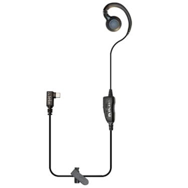 Imagem de Fone de ouvido Klein Electronics Push to Talk com conector USB C de ângulo reto – Sobre a orelha para higiene e conforto o dia todo, botão PTT com microfone embutido, funciona com Apple iPhone e