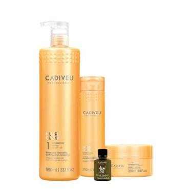 Imagem de Kit Cadiveu Professional Nutri Glow Shampoo Condicionador Máscara e Aç