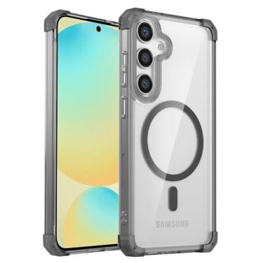 Imagem de Capa protetora à prova de choque Compatible with Samsung Galaxy S24 FE Magnetic Case Crystal Clear,[Not Yellowing][Raised Camera Frame] Shockproof Slim Megnetic Phone Bumper Cover for Samsung Galaxy S