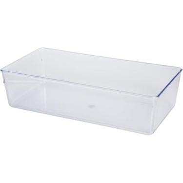 Imagem de Caixa Organizadora Modular Transparente Acrílico 15cm x 30cm x 8cm Geladeira Banheiro Cozinha Escritório Closets