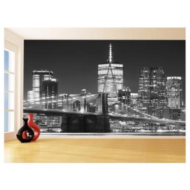 Imagem de Papel De Parede Cidade Ponte Prédios New York 3,5M Ncd291 - Você Decor