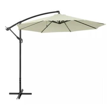 Imagem de Ombrelone Articulado Guarda Sol De Praia Jardim Lateral 3 Metros Cinza