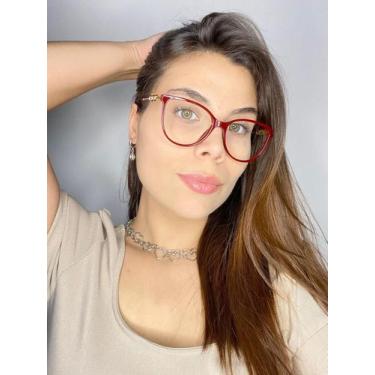 Imagem de Armação Óculos Grau Feminino Gatinho Giulia Bordô - Palas Eyewear
