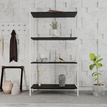 Imagem de Estante para Livros Industrial Aço Multiuso 4 Prateleiras 146cmx80cm A