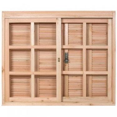 Imagem de Janela de Madeira Veneziana 120x140cm com Caixilho 14cm Ewk 130 Rondos