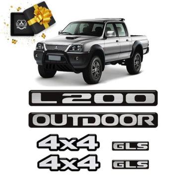 Imagem de Kit Emblemas Mitsubishi L200 2011 Outdoor 4x4 Gls Resinado - SPORTINOX