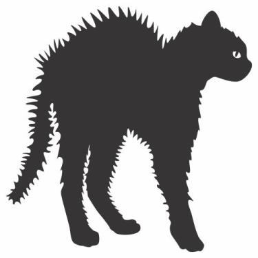 Imagem de Adesivo Gato Arrepiado - Leo Publicidade, Preto