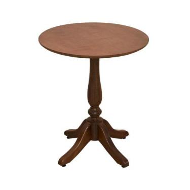 Imagem de Mesa Lateral Rústica Vintage Pé Torneado S/ Borda - ART MOVEIS RUSTICO