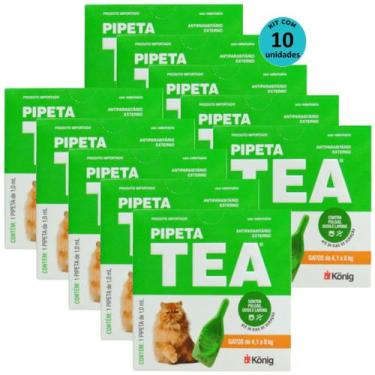 Imagem de Pipeta Tea 1,0 ml Antiparasitário Contra Pulgas para Gatos de 4,1 até 