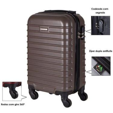 Imagem de Mala de bordo capacidade 10kg para viagem - Ultra Leve, Café