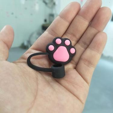 Imagem de Capa de canudo de garras de gato preto para copo Stanley de 40 e 850 g, tampa de cobertura de palha de silicone de 10 mm para acessórios de copo Stanley, bonito topo de palha para copos, tampa de