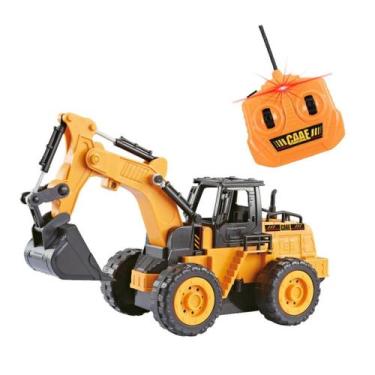 Imagem de Escavadeira Controle Sem Fio Trator Move A Pá Carrinho Carro - Dm Toys
