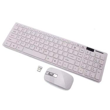 Imagem de Kit Teclado Sem Fio + Mouse Alta Precisão 3200 DPI Wireless (Branco)