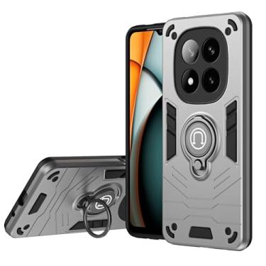 Imagem de Compatible with Xiaomi Redmi Note 14 Pro Plus + Case with Kickstand & Slide Camera Cover, Shockproof Military-Grade Case Rugged Protective Cover Compatible with Xiaomi Redmi Note 14 Pro+ Phone(Silver)