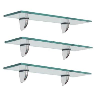 Imagem de Prateleira de vidro 50x10 Bico Tucano Kit com 3 unidades - Sonharte