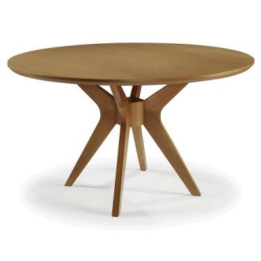 Imagem de Mesa de Jantar Redonda 135cm Madeira 6 lugares Orion - Imbuia - HANGAR