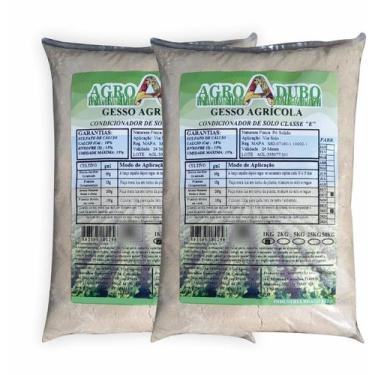 Imagem de Fertilizante Gesso Agricola Pacote 2Kg Sulfato Calcio Adubo - AGROADUB