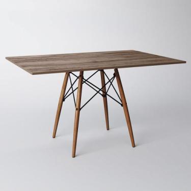Imagem de Mesa Eiffel Wood Tampo Retangular de Madeira 120 X 80 Cm Amêndoa New G