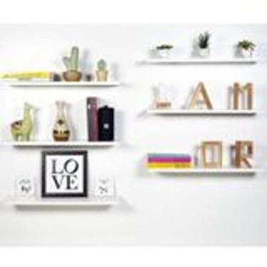 Imagem de Kit 6 Prateleiras MDF/MDP Nichos Cozinha Sala Quarto Banheiro 30cm x 1