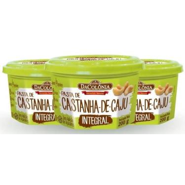 Imagem de Kit 3 pasta exclusiva original castanha de caju integral 200g - dacolô