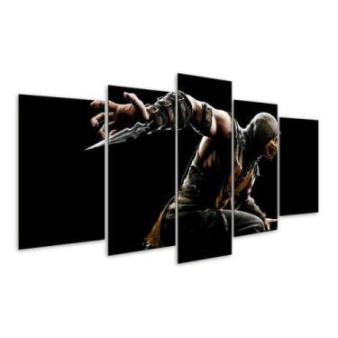 Imagem de Quadro 5 Peças Mortal Kombat Scorpion Game Geek Mosaico 04 - Decorado 