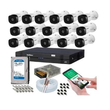 Imagem de Kit 16 Câmeras Multi Hd Intelbras 1120b Dvr 16 Canais Com Hd