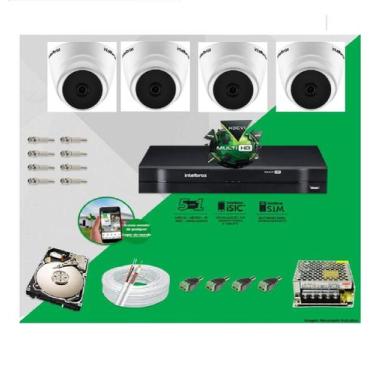Imagem de Kit CFTV 4 Câmeras VHC 1120D 720P 2,8mm DVR Intelbras MHDX Multi HD + 