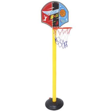 Imagem de Mini Cesta Basquete Infantil Pedestal Bola Bomba Tabela Regulável de 1