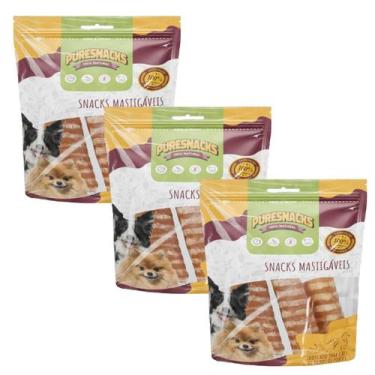 Imagem de Kit 3 Petisco Canelone Snacks 100% Natural Puresnacks