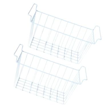 Imagem de IEUDNS 2Pcs Cesta de Armazenamento para Freezer Cesta de Arame Divisor Prateleira de Armazenamento Prática Recipiente para Geladeira Despensa Organização Par, 39cmx24,5cmx20cm