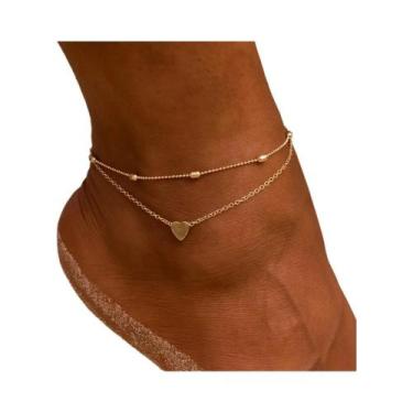 Imagem de Tornozeleira Boêmia Feminina com Pingente de Coração - Ideal para Prai